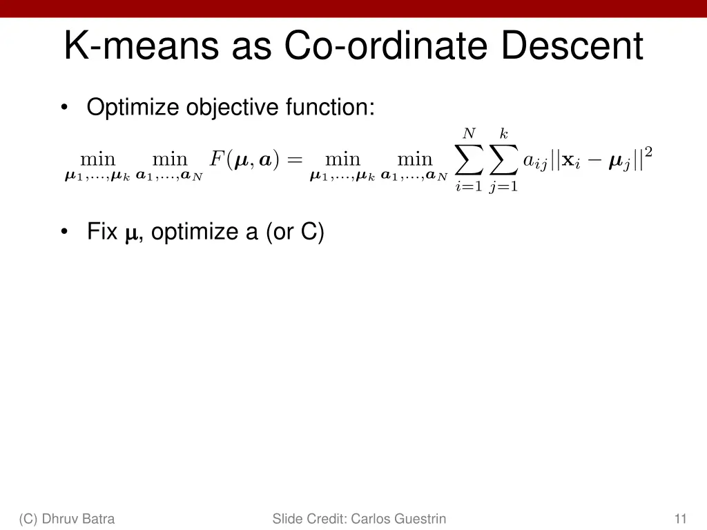 k means as co ordinate descent