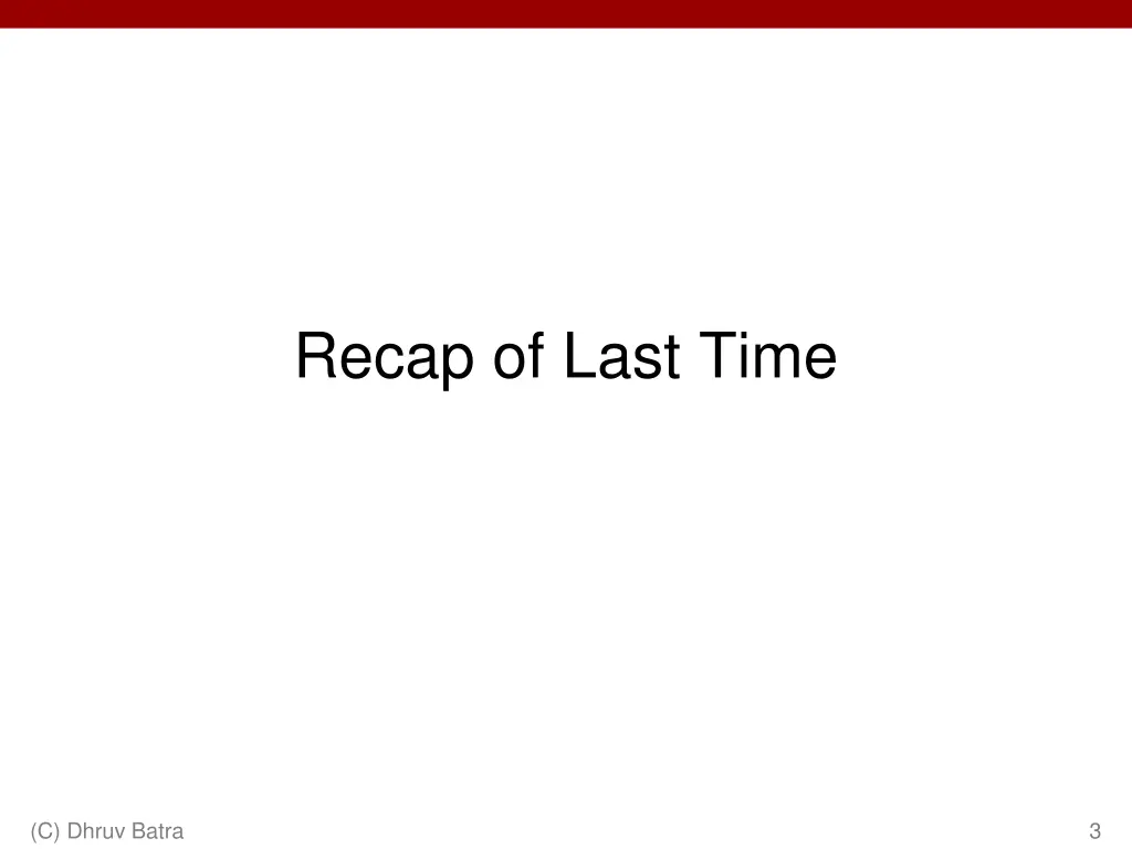 recap of last time