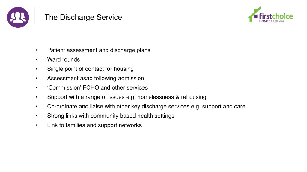 the discharge service 1