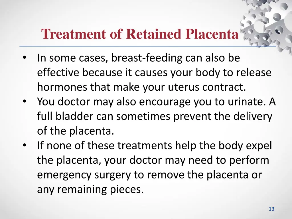 treatment of retained placenta 1