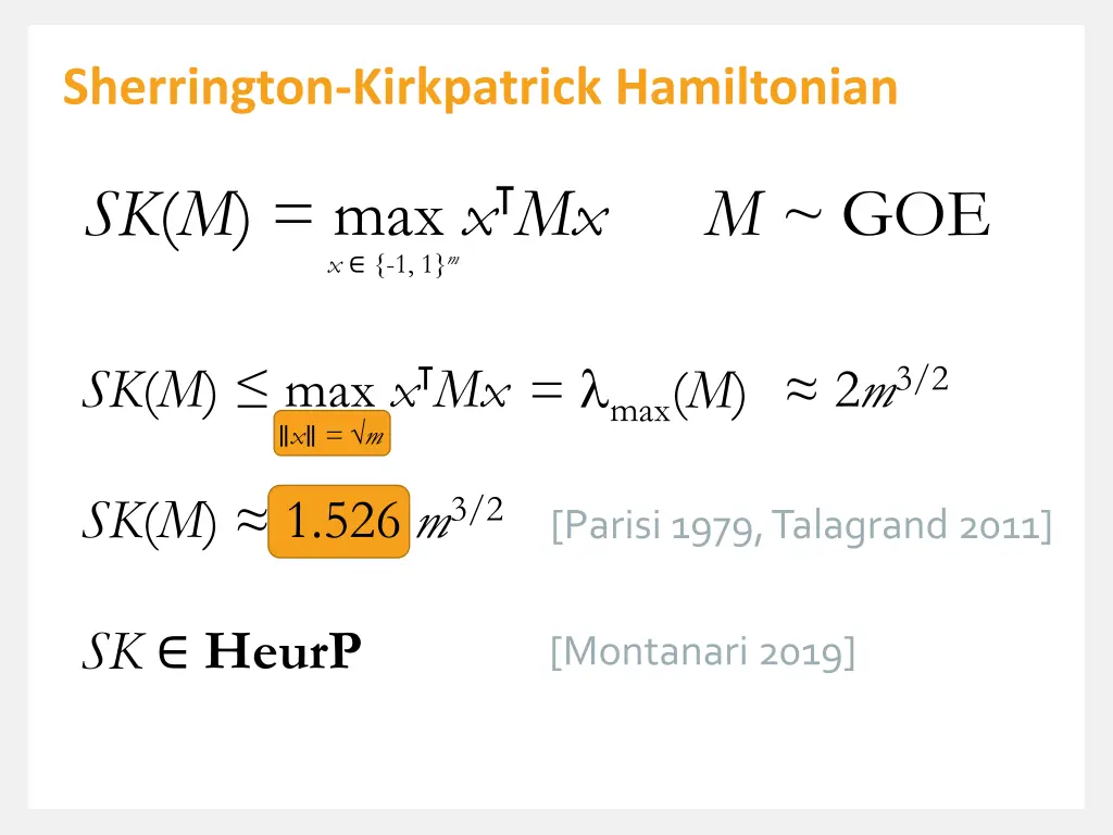 sherrington kirkpatrick hamiltonian