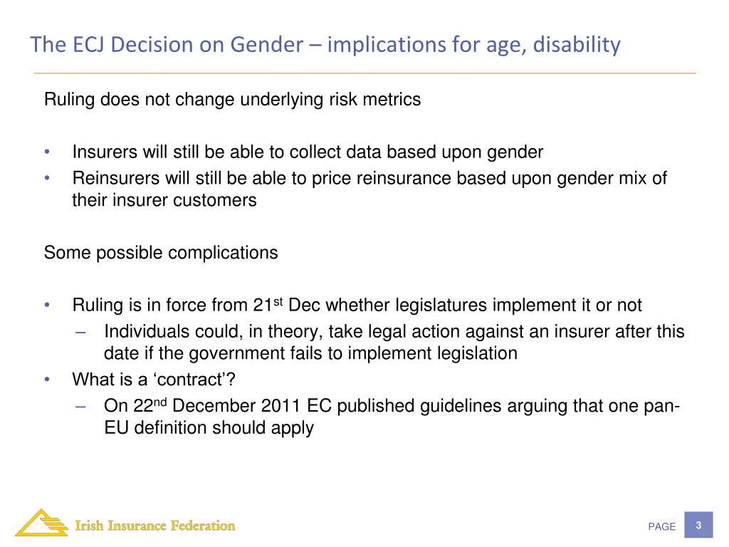 the ecj decision on gender implications 1