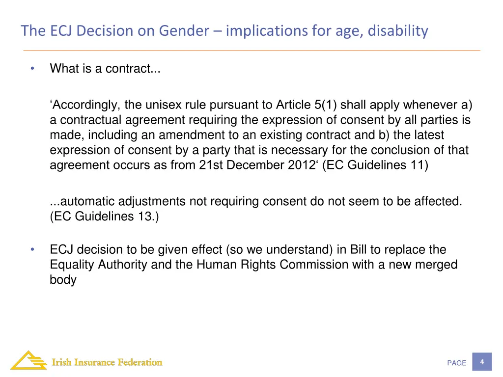 the ecj decision on gender implications 2