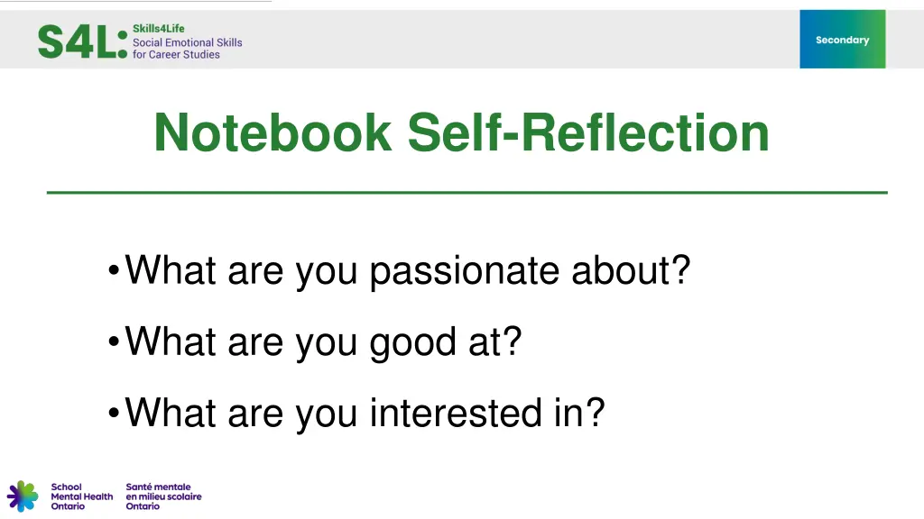 notebook self reflection