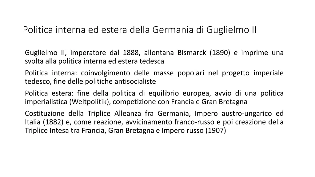 politica interna ed estera della germania