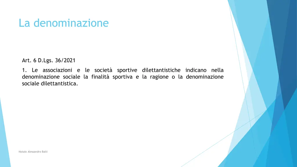 la denominazione