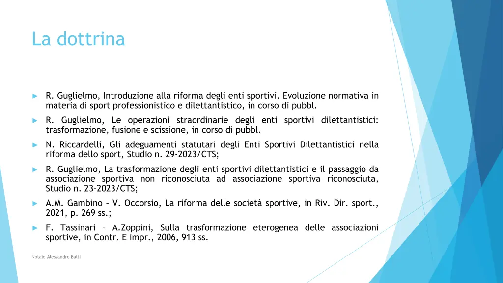 la dottrina