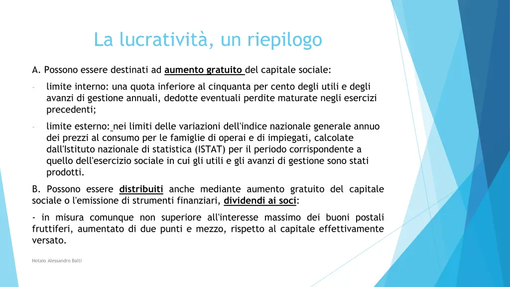 la lucrativit un riepilogo