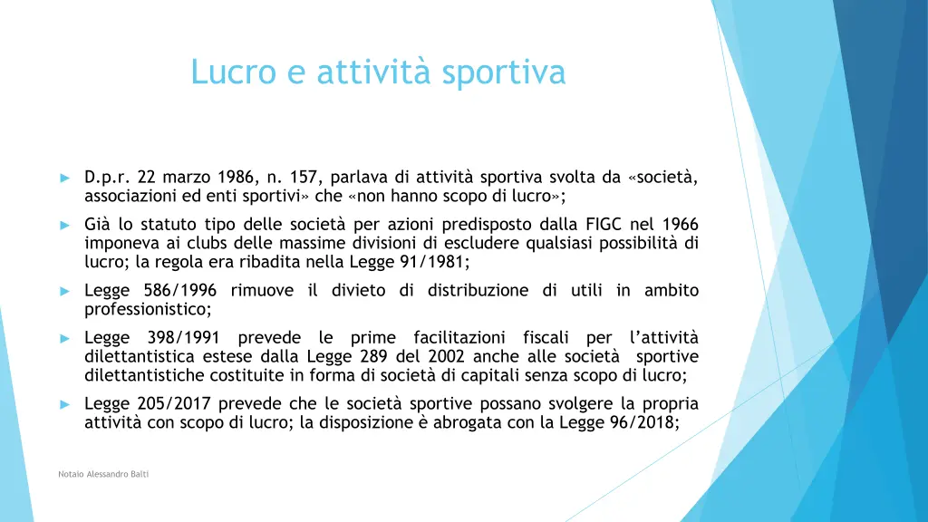 lucro e attivit sportiva