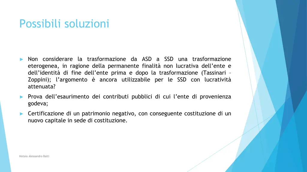 possibili soluzioni