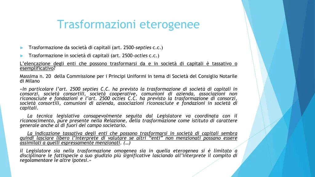 trasformazioni eterogenee