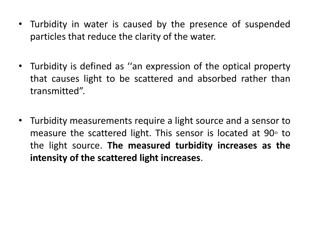 turbidity in water is caused by the presence
