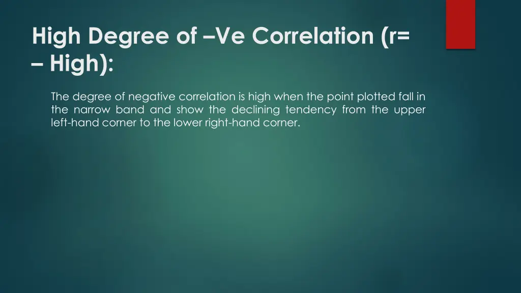 high degree of ve correlation r high 1