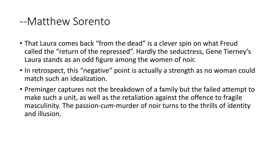 matthew sorento