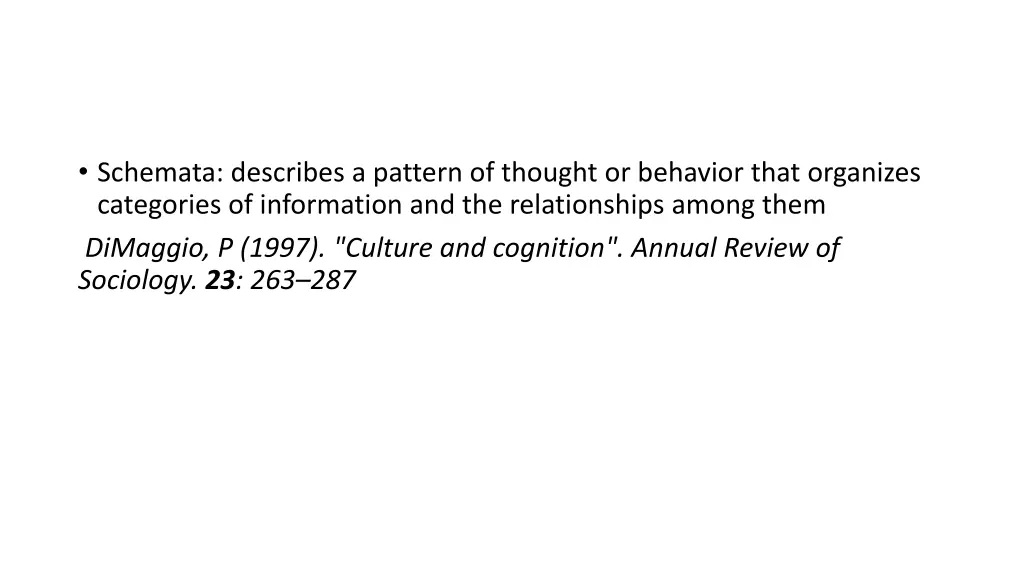 schemata describes a pattern of thought