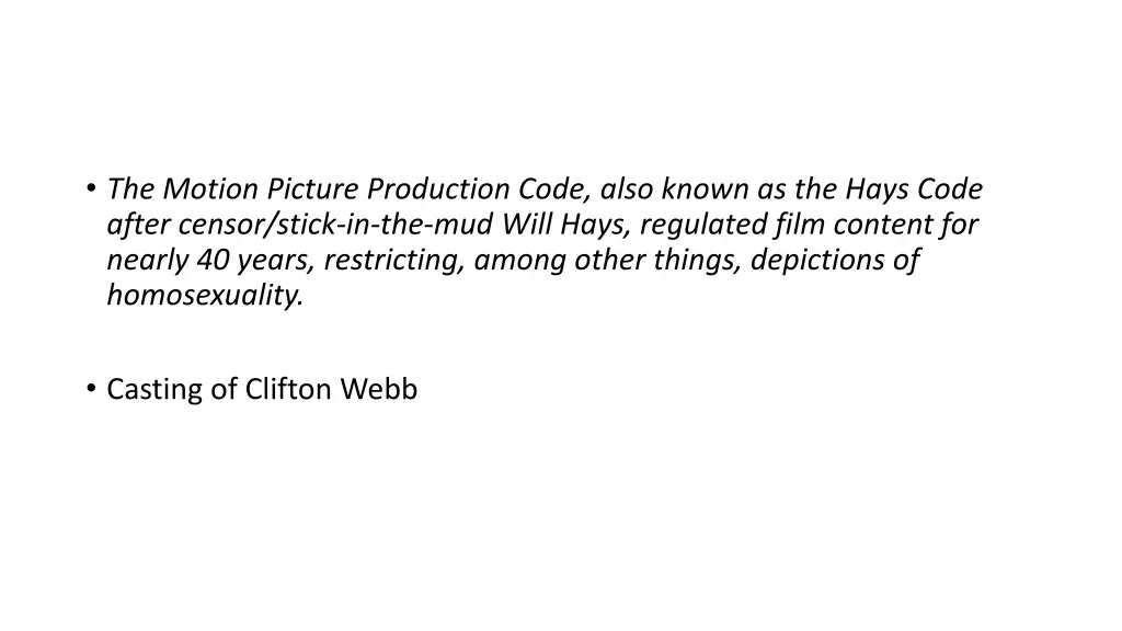 the motion picture production code also known 1