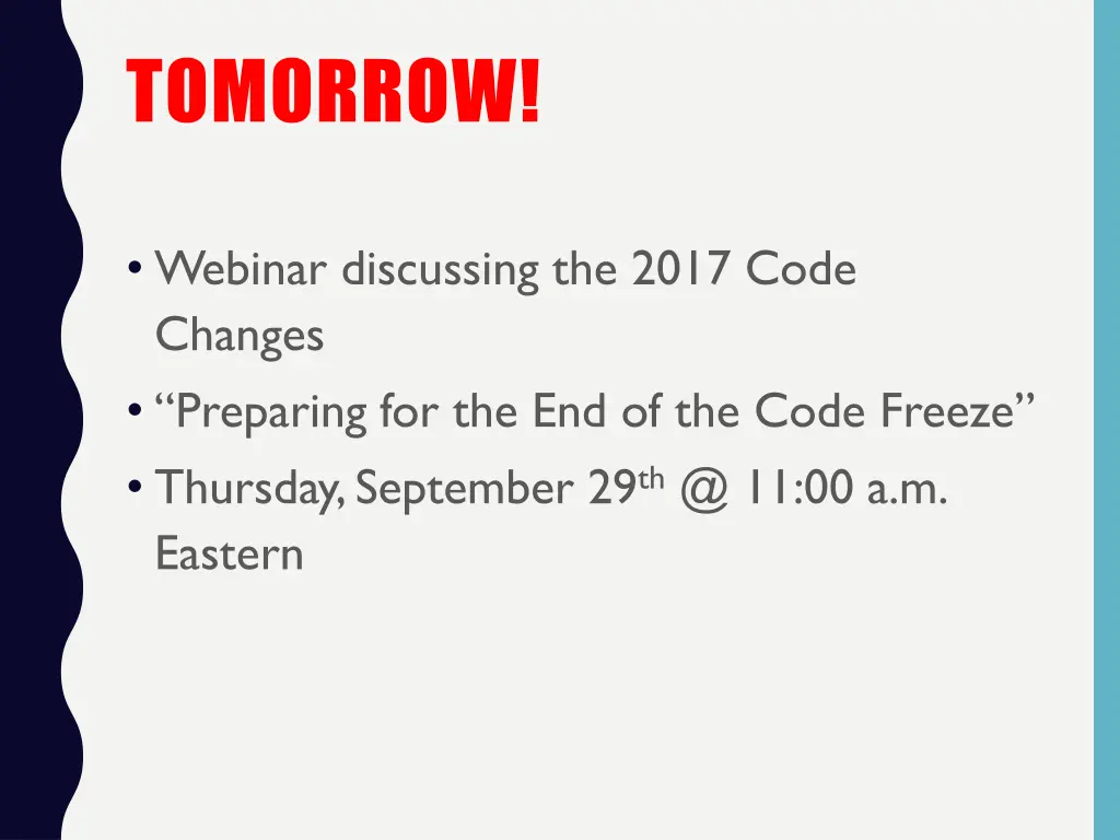 tomorrow
