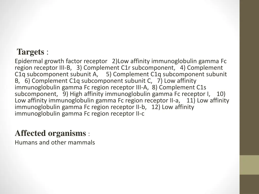 targets epidermal growth factor receptor