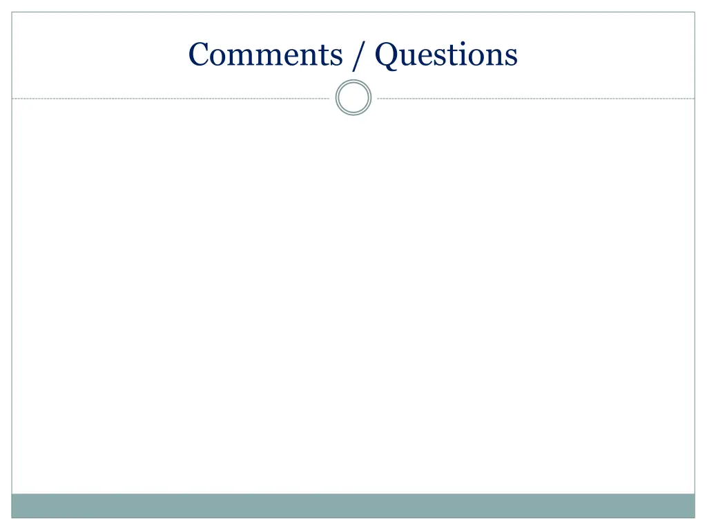 comments questions