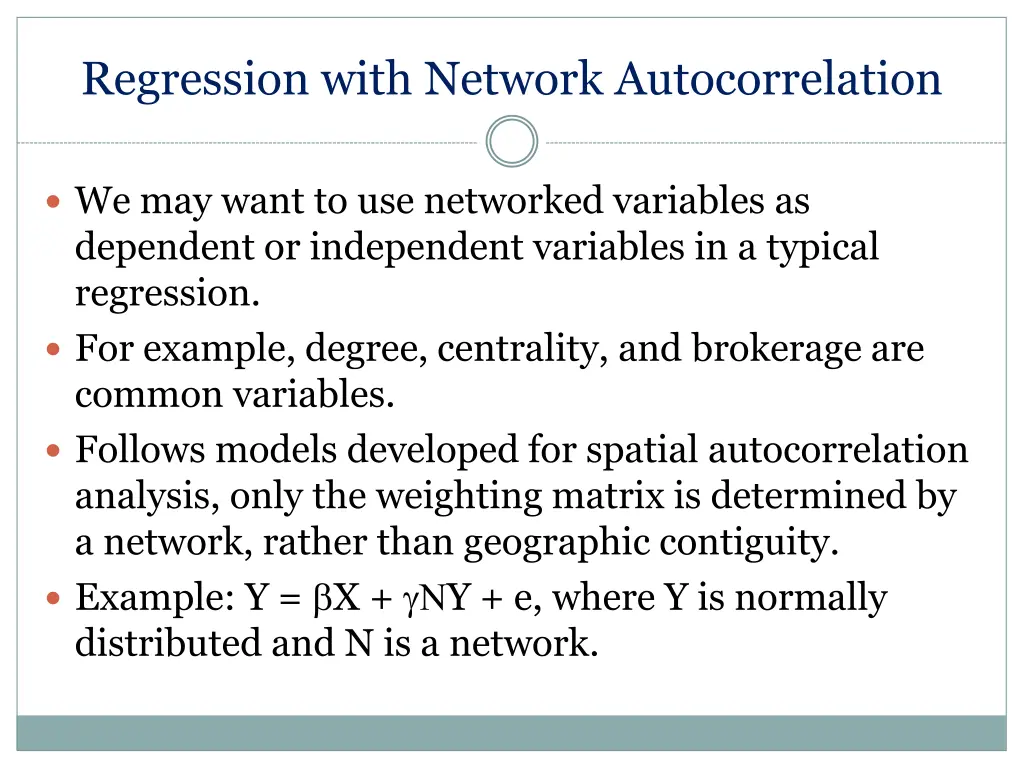 regression with network autocorrelation