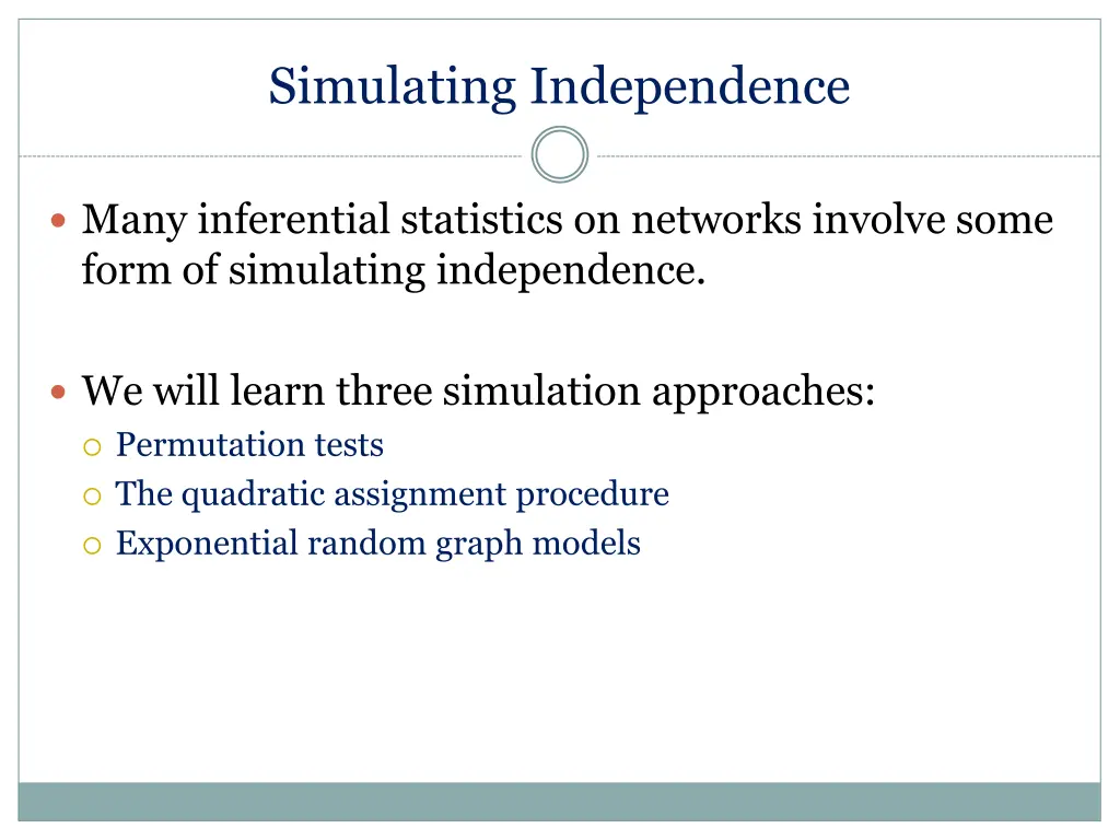 simulating independence