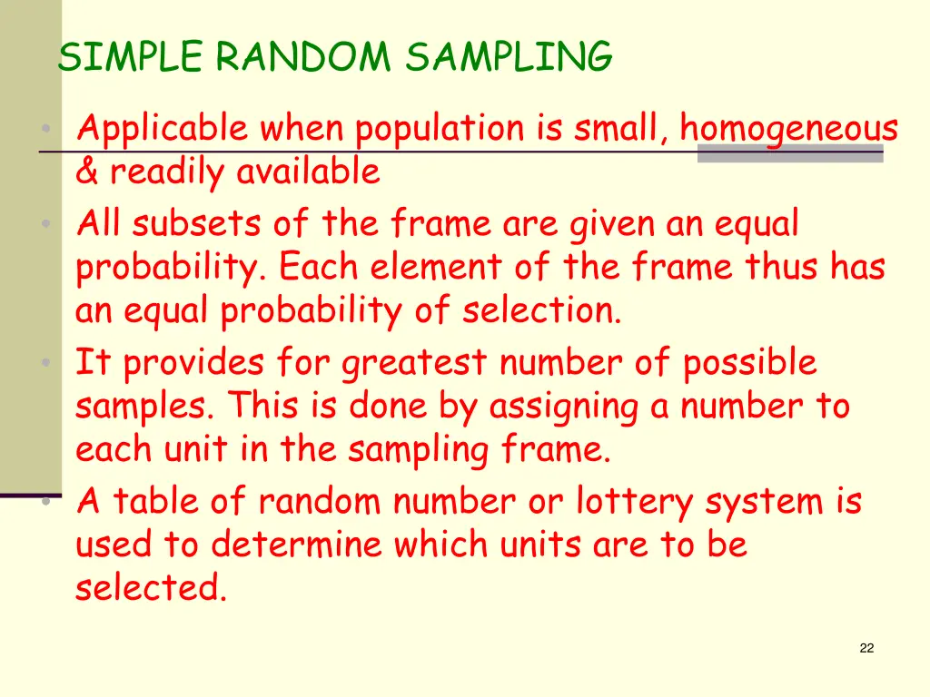 simple random sampling