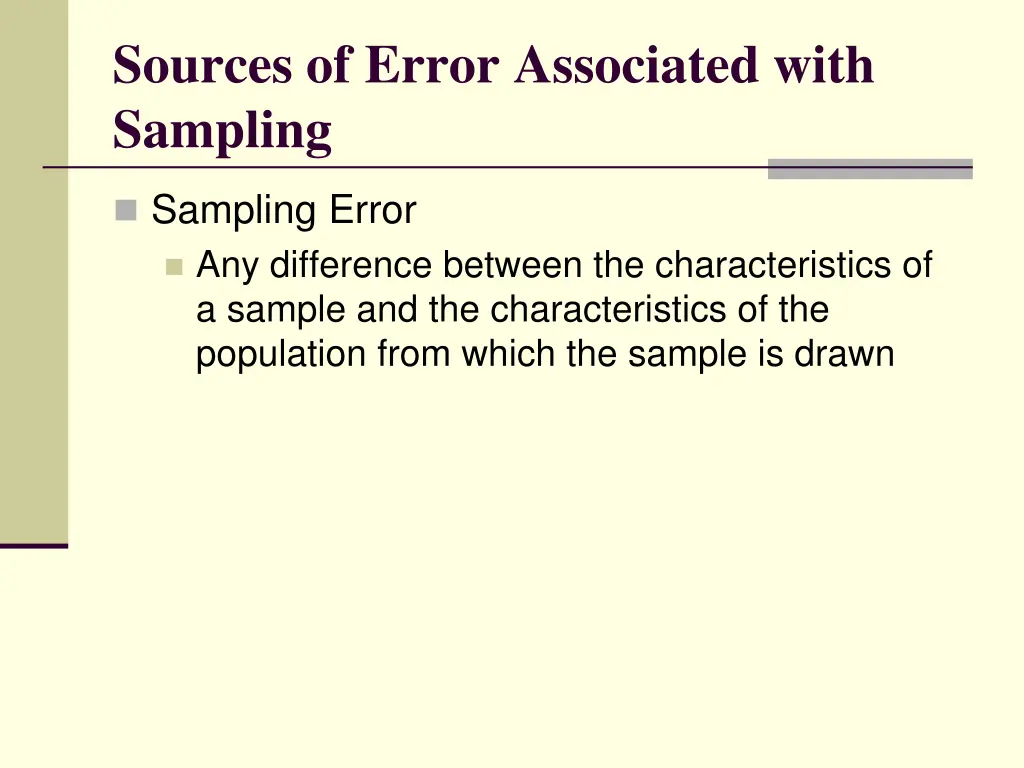 sources of error associated with sampling