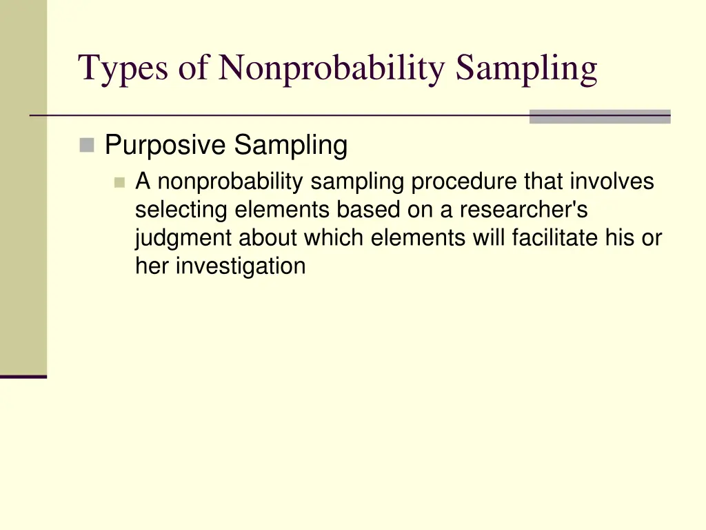 types of nonprobability sampling