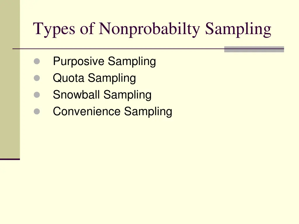 types of nonprobabilty sampling