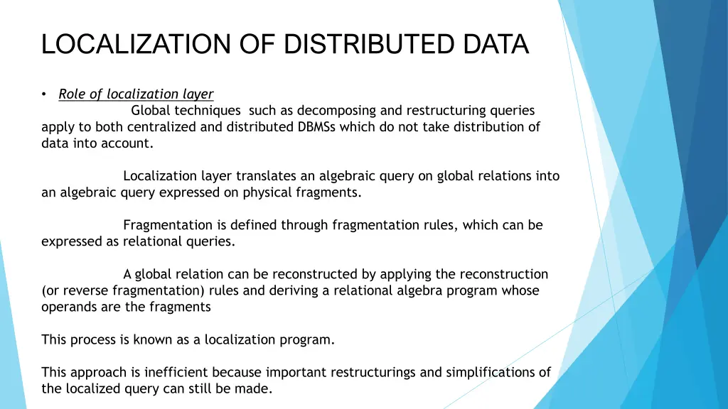 localization of distributed data