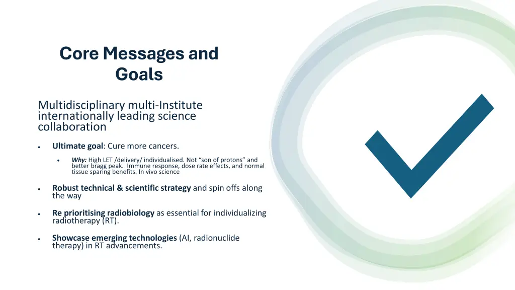 core messages and goals