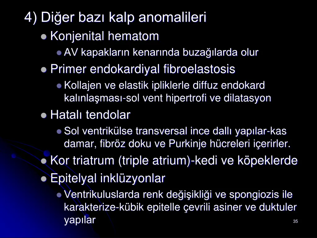 4 di er baz kalp anomalileri konjenital hematom