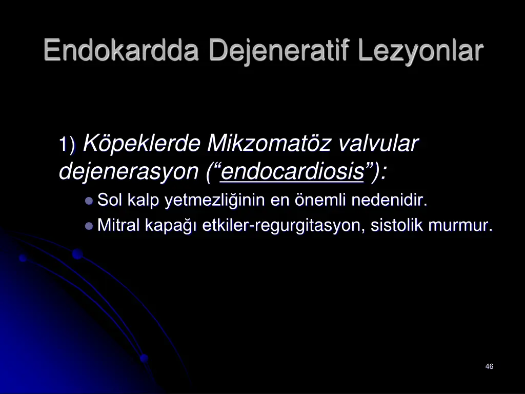 endokardda dejeneratif lezyonlar