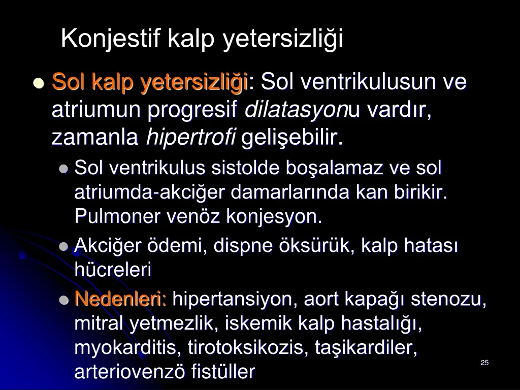 konjestif kalp yetersizli i