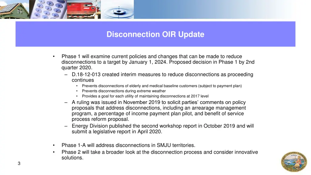 disconnection oir update 1
