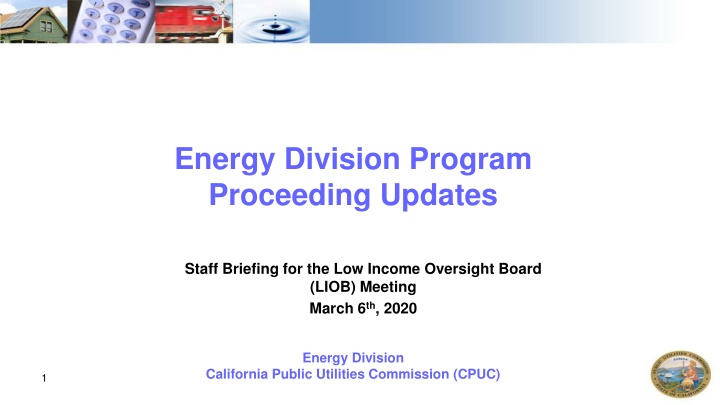 energy division program proceeding updates