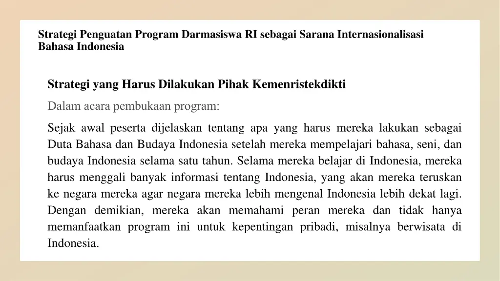 strategi penguatan program darmasiswa ri sebagai