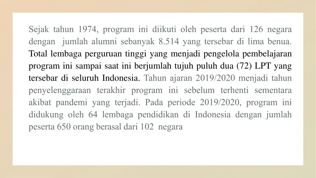 total lembaga perguruan tinggi yang menjadi