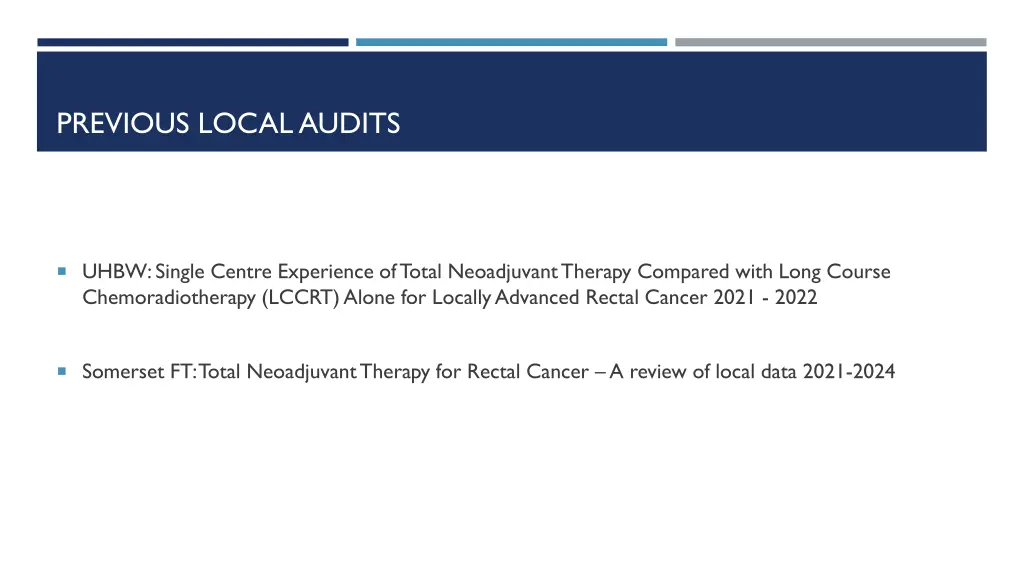 previous local audits