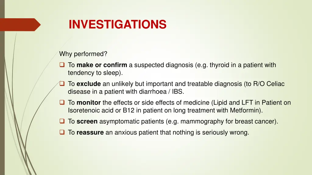 investigations