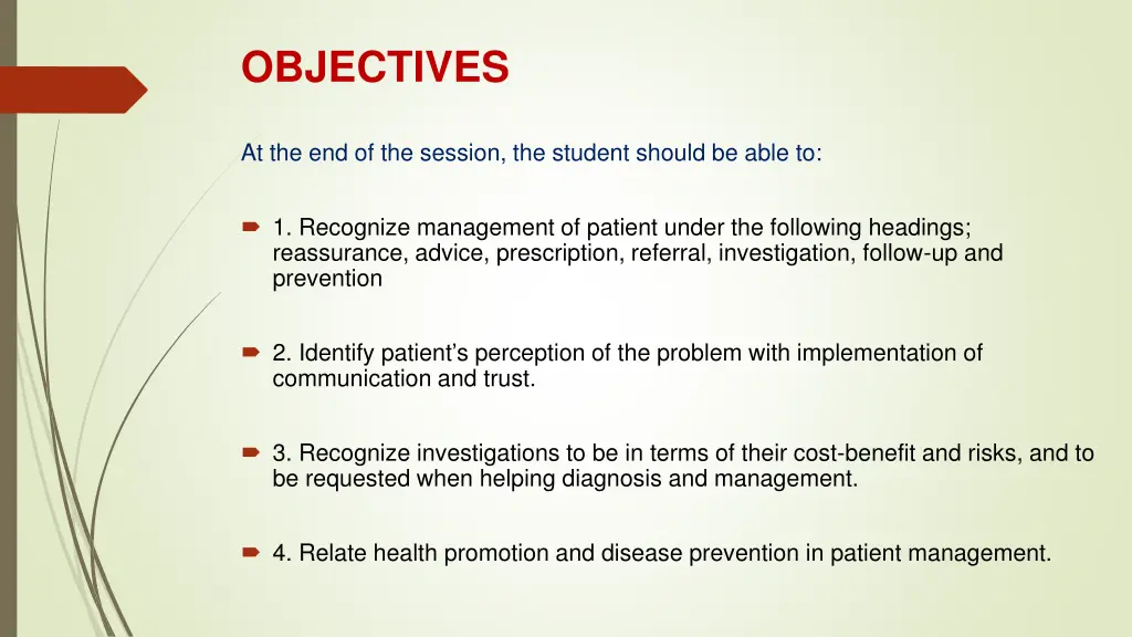 objectives