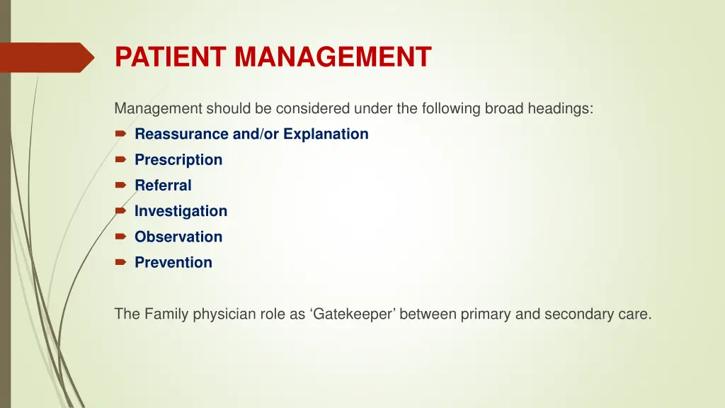 patient management 1