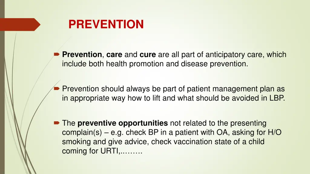 prevention