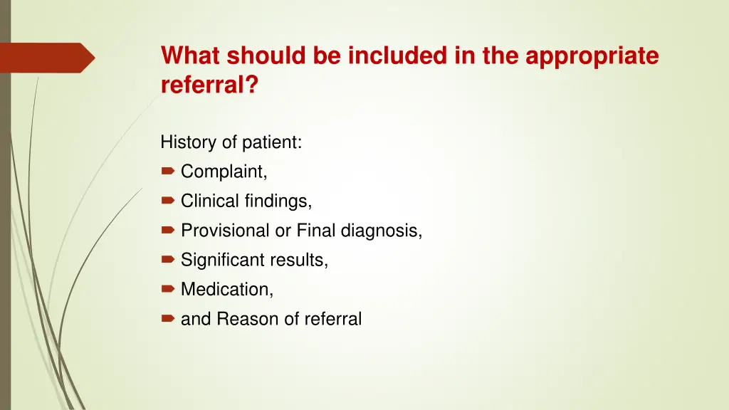 what should be included in the appropriate