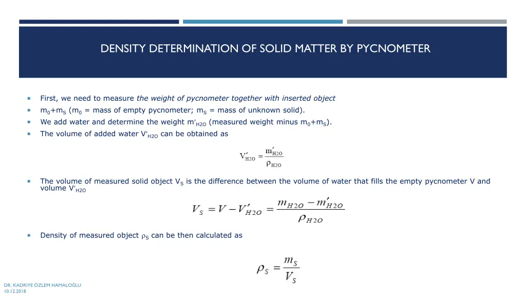 density determination of solid matter 1