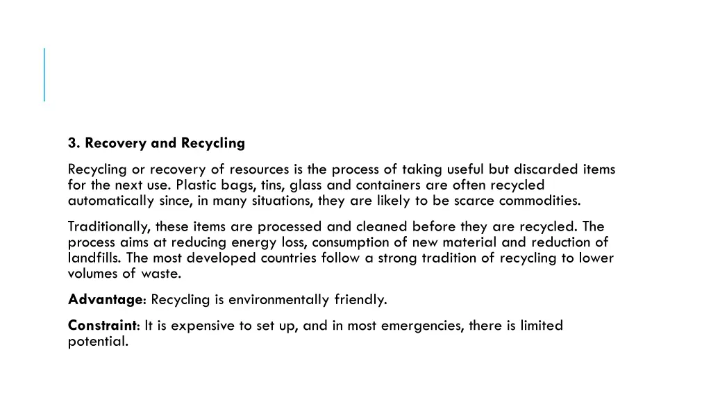 3 recovery and recycling
