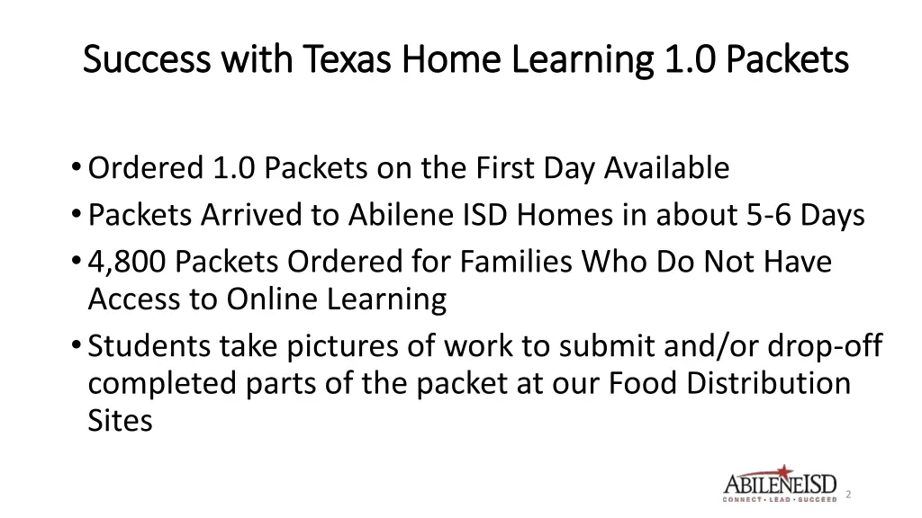 success with texas home learning 1 0 packets