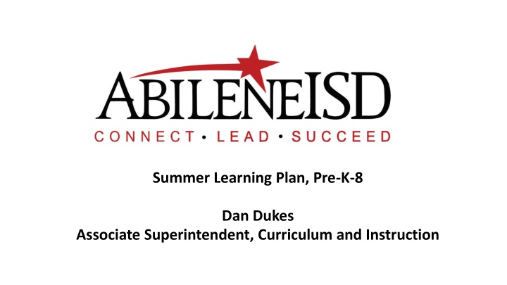 summer learning plan pre k 8