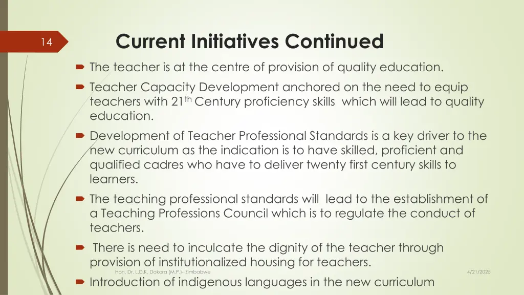 current initiatives continued