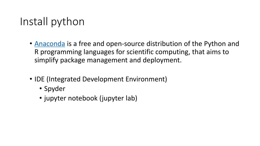 install python